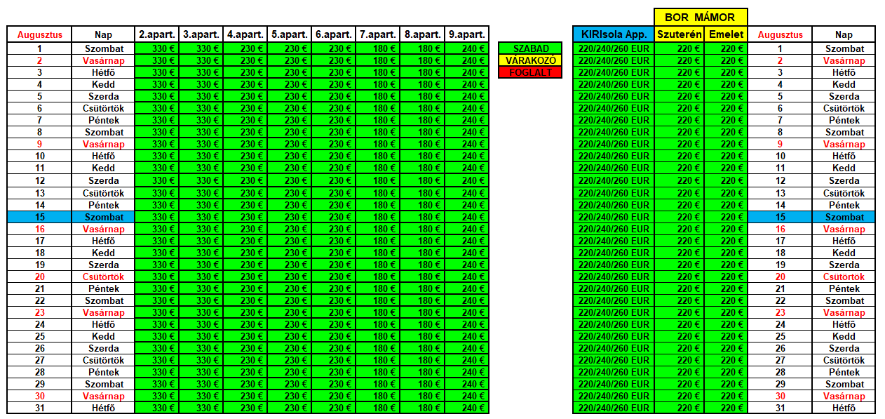 AUGUSZTUS November 1.