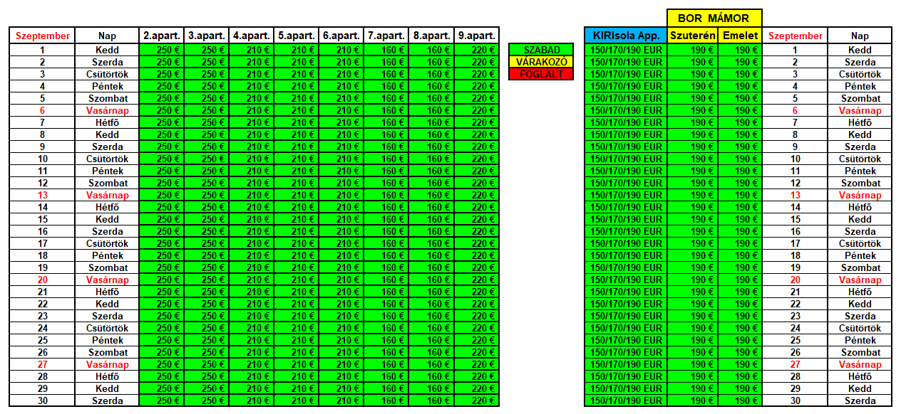 SZEPTEMBER November 1